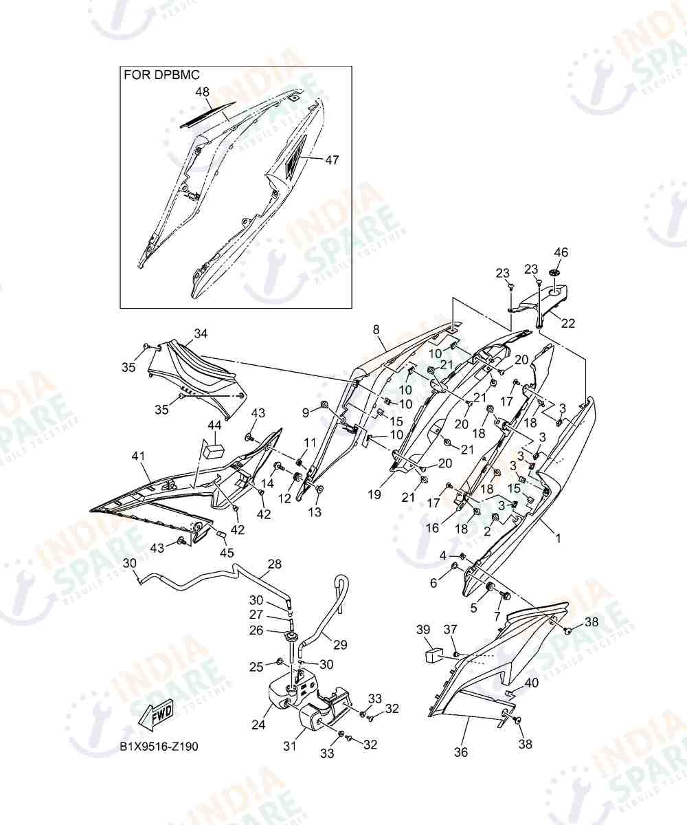 YAMAHA D782 R3 Series SIDE COVER